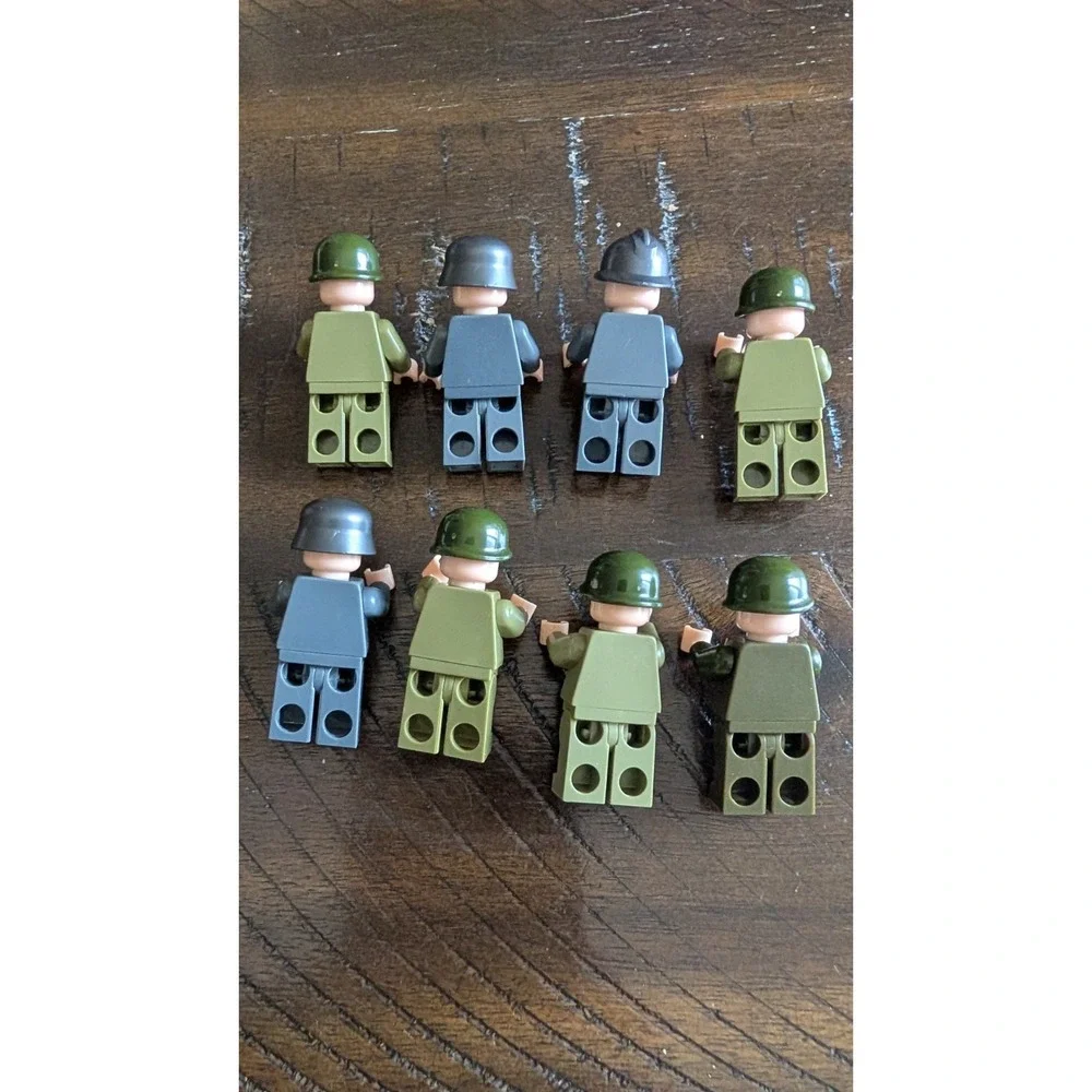 Bricks Buliding WW2 USA Uniform Soldiers Camo United States Lego-like